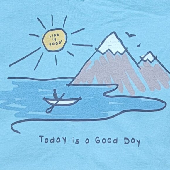 Life is Good Light Blue Short Sleeve V-Neck Today is a Good Day Crusher Tee - S - Picture 2 of 7